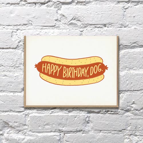Bench Pressed - Hot Dog Birthday Card