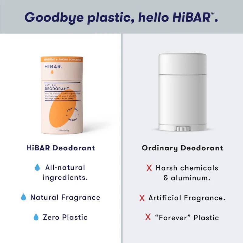 HiBAR - HiBAR Deodorant Sensitive Pink-Iris+Neroli Baking soda free ...