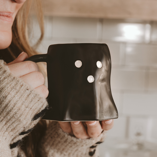 Sweet Water Decor - *NEW* Black Ghost Coffee Mug - Halloween & Fall Decor