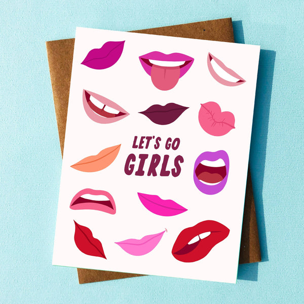 Lips Bachelorette / Bridal Party Card Cards Top Hat and Monocle