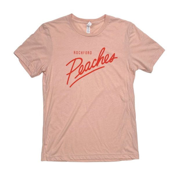 Rockford Peaches Script: Peach T-Shirt T-shirt Bella + Canvas S Peach