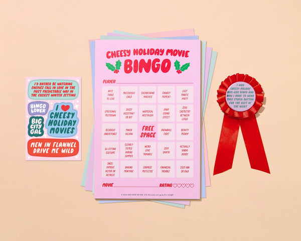 And Here We Are - Cheesy Movie Bingo - Cheesy Holiday - Stocking stuffer, Holiday, Gift Guide