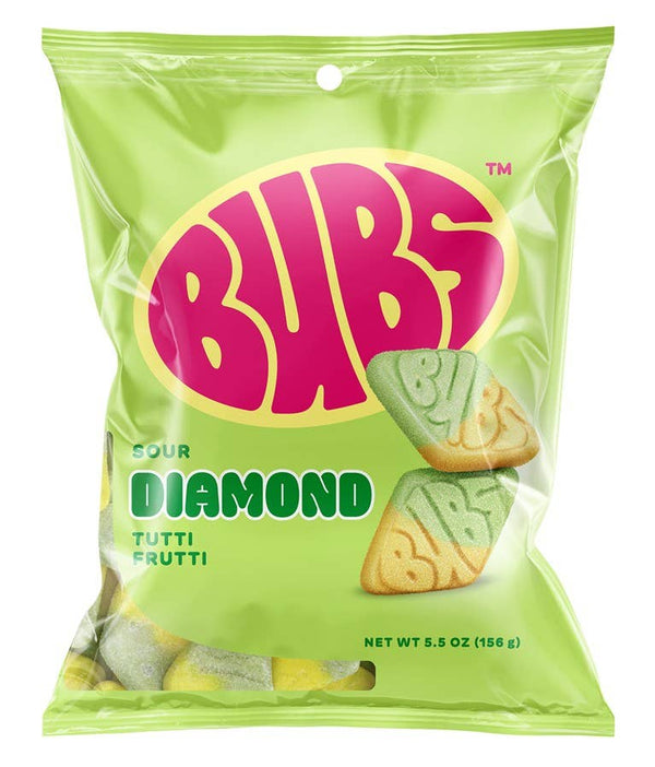 Grandpa Joe's Candy Shop - Bubs Sour Diamond Tutti Frutti 5.5oz Bag, 8ct
