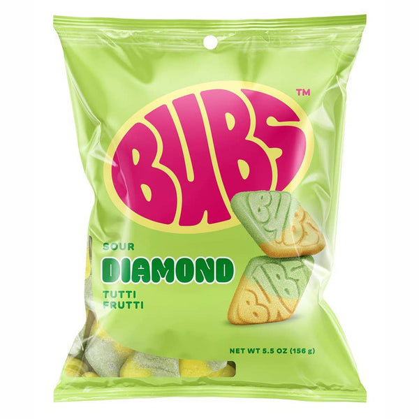 Grandpa Joe's Candy Shop - Bubs Sour Diamond Tutti Frutti 5.5oz Bag, 8ct