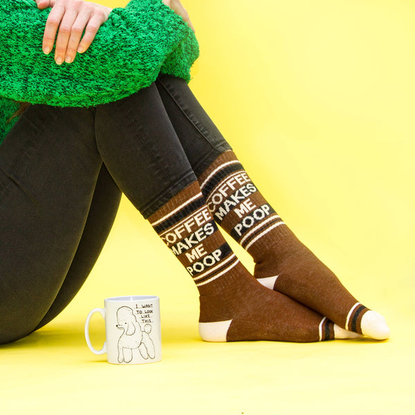 Gumball Poodle - Coffee Makes Me Poop Gym Crew Socks