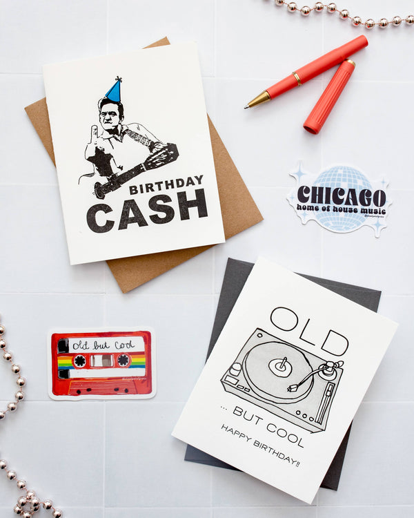 Steel Petal Press - Old But Cool - Letterpress Birthday Greeting Card