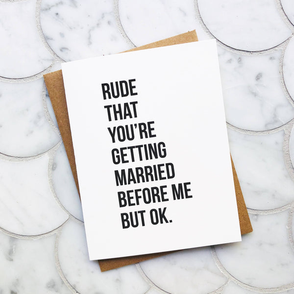 Top Hat and Monocle - Rude But Ok Wedding Card