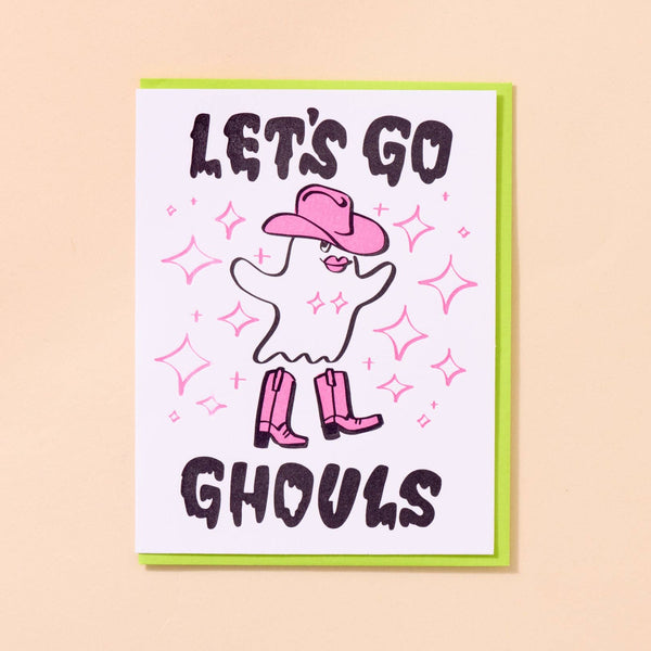 And Here We Are - Letterpress Halloween Card—Let's Go Ghouls