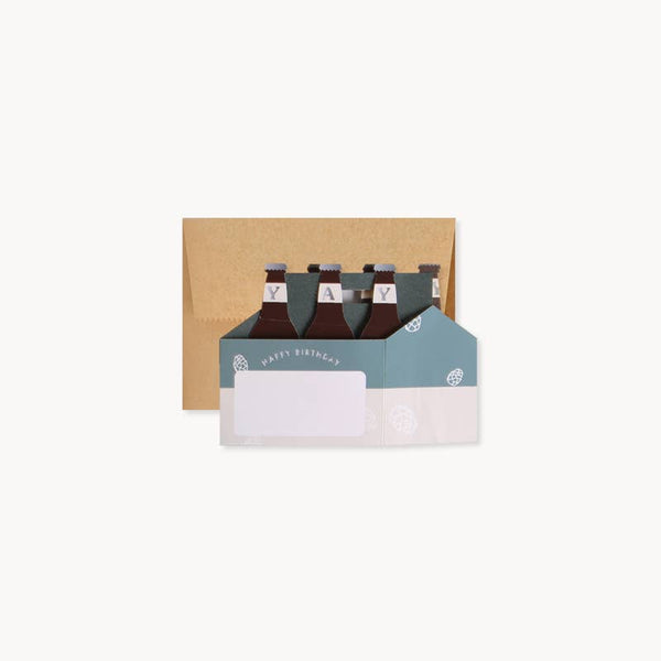 UWP Luxe - Beers to You Pop-Up Birthday Card with Six Pack Design