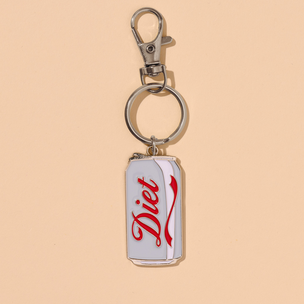 And Here We Are - Diet Soda Enamel Keychain & Bag Charm - Stocking stuffer, Holiday, Gift Guide