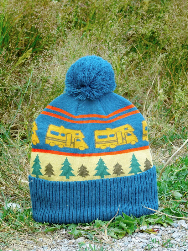 Northern Icons Creations INC - RV Camper Knit Beanie Hat with Pom Pom Outdoor Winter Camping Adventure Cap