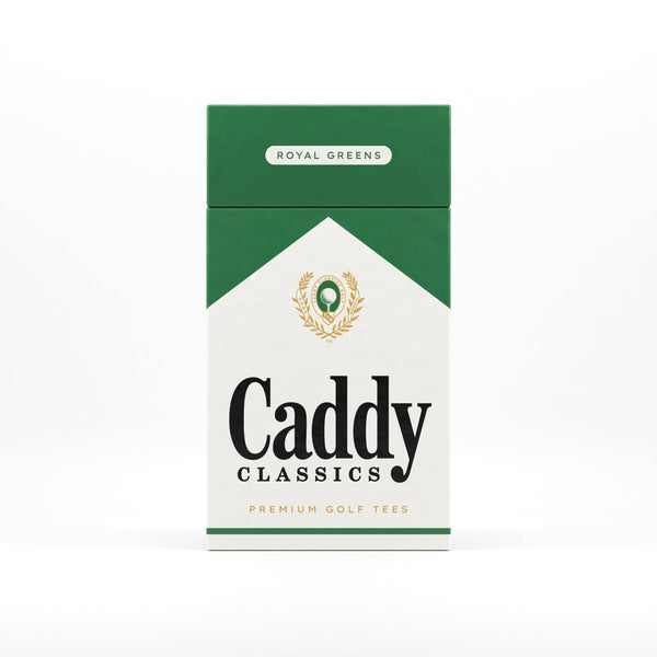 Caddy Classics - Royal Greens | Golf Tee Holder + 10 Bamboo 2¾ Inch Tees