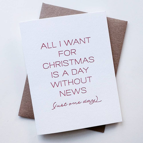 Steel Petal Press - No News Christmas - Relatable Letterpress Holiday Card