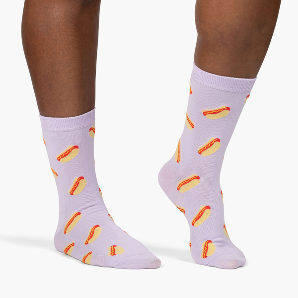 Jenny Lemons - Lavender Hot Dog Crew Socks