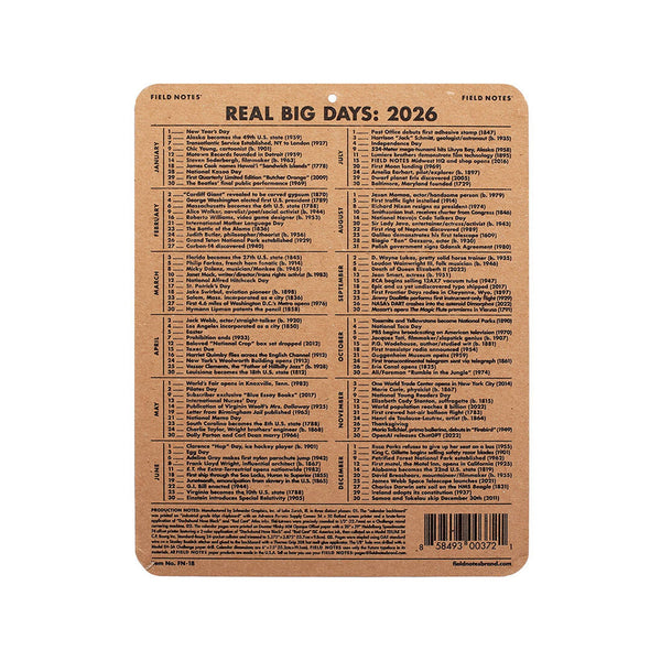 Field Notes - 2026 15-Month Work Station Calendar