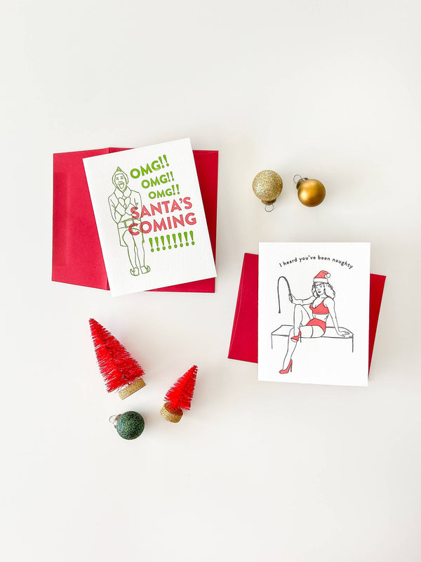 Steel Petal Press - Santa's Elf - Pop Culture Letterpress Christmas Holiday Card