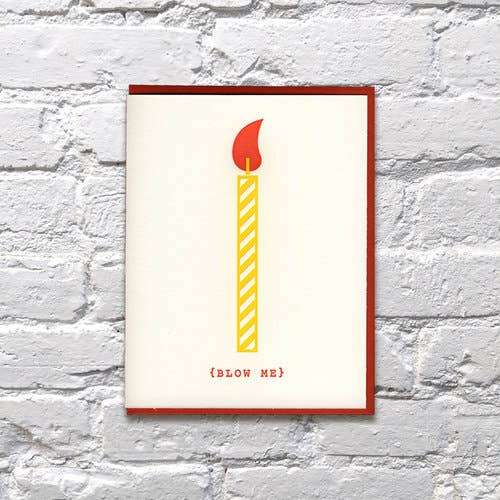Bench Pressed - Blow Me Birthday Card