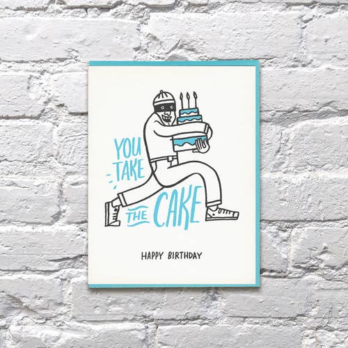 Bench Pressed - You Take the Cake Birthday Card
