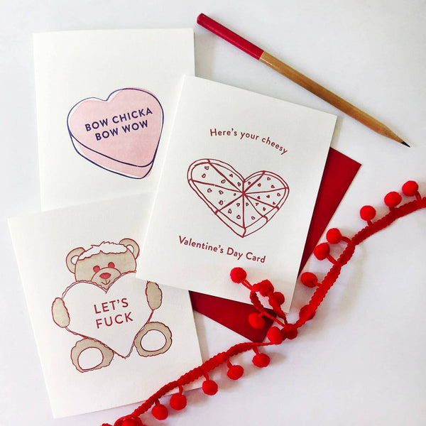 Steel Petal Press - Cheesy Valentines Day - Letterpress Valentine's Day Card