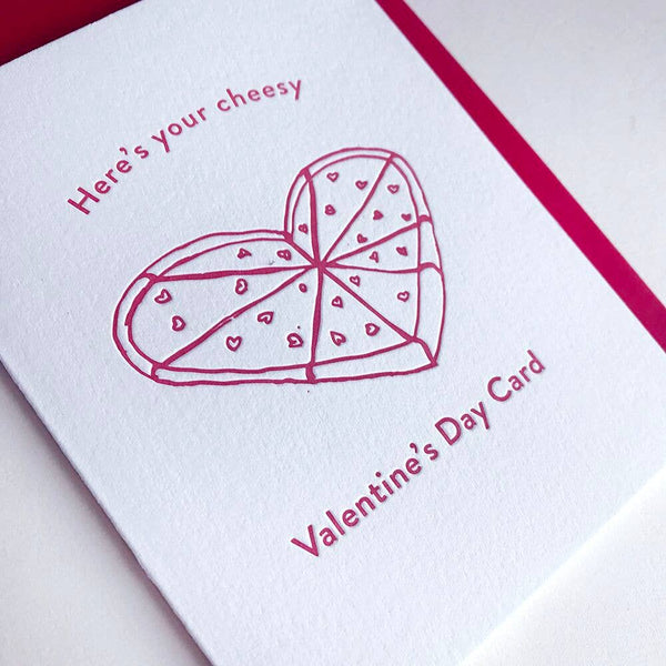 Steel Petal Press - Cheesy Valentines Day - Letterpress Valentine's Day Card