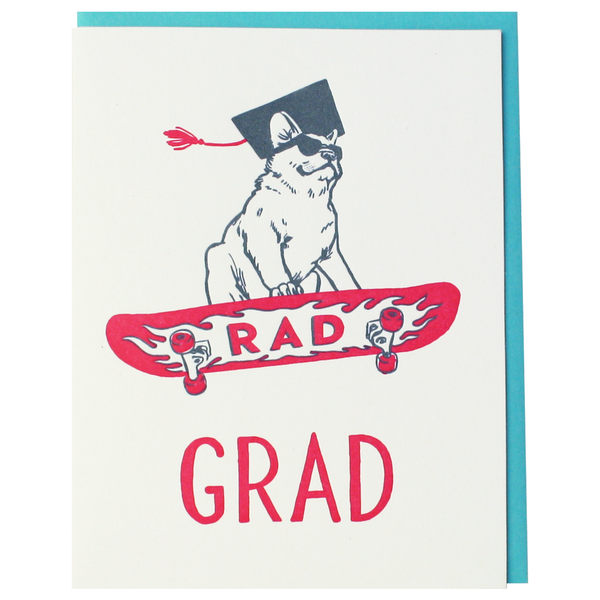 Smudge Ink - Rad Frenchie Graduation Card