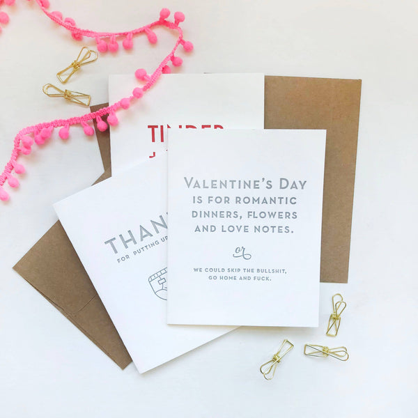 Steel Petal Press - Cheesy Valentines Day - Letterpress Valentine's Day Card