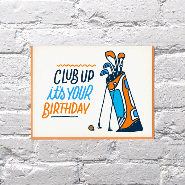 Bench Pressed - Club Up Golf Birthday Card