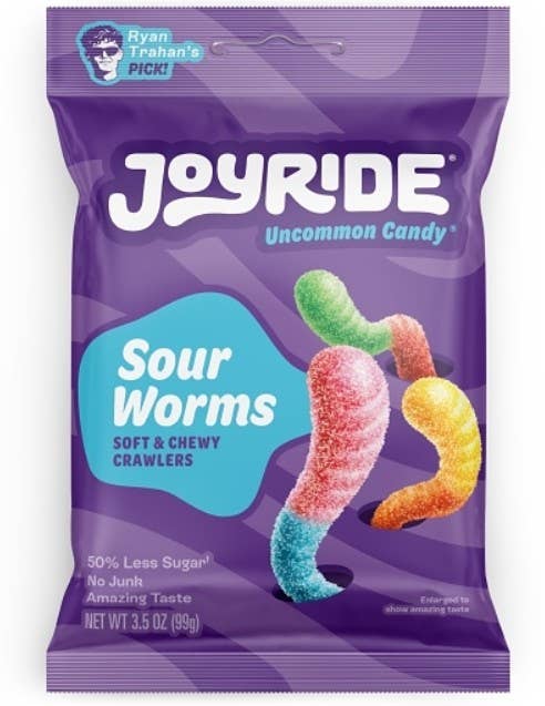 Grandpa Joe's Candy Shop - Joyride Sour Gummy Worms 3.5oz, 10ct