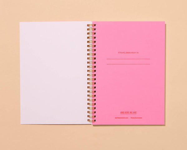 And Here We Are - Letterpress A5 Lined Spiral Notebook—Loon Birds Pattern