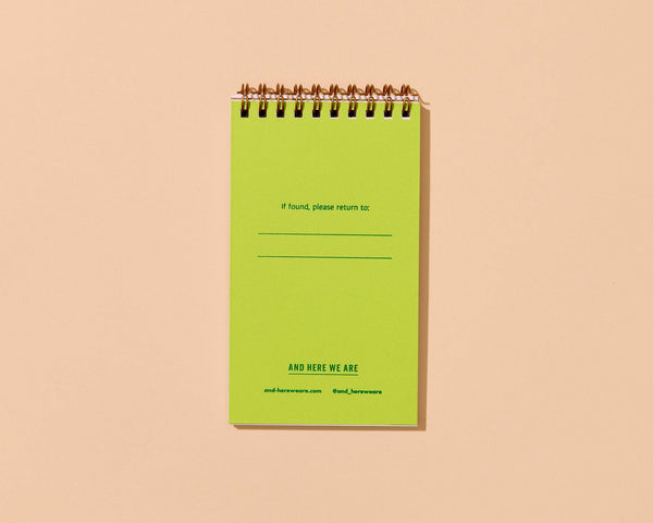 And Here We Are - Letterpress Small Spiral Notebook—Coffee Mug