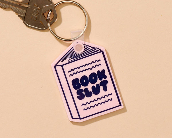 And Here We Are - Book Slut Keychain - Reader, Literary - Bag Charm - Stocking stuffer, Holiday, Gift Guide