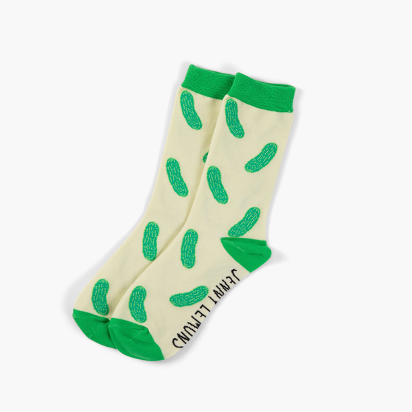 Jenny Lemons - Green Colorblock Pickle Crew Socks