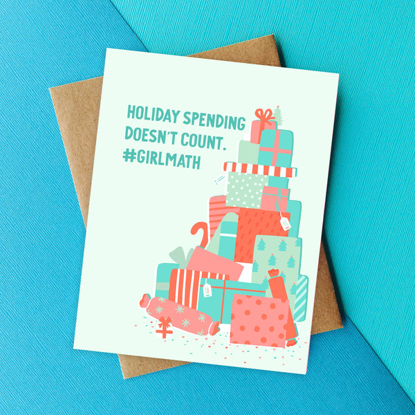 Girl Math Funny Christmas Card