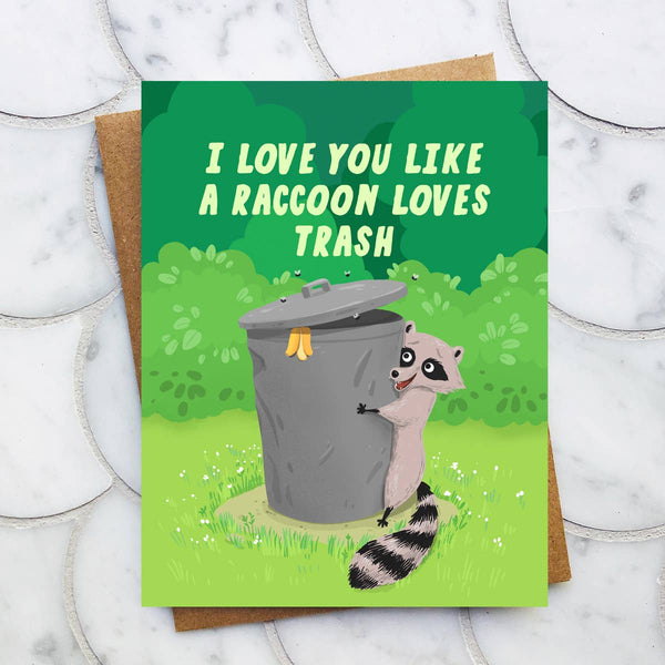 Love You Like Raccoon Funny Love/Friendship Card