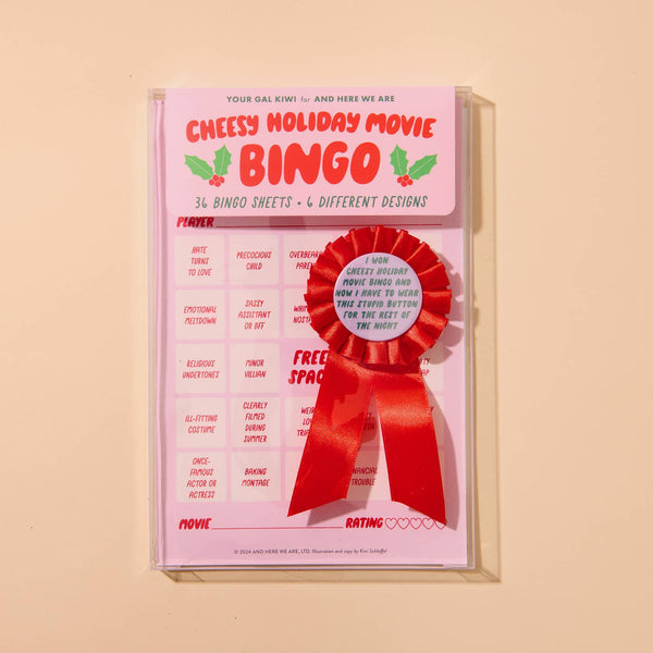 And Here We Are - Cheesy Movie Bingo - Cheesy Holiday - Stocking stuffer, Holiday, Gift Guide