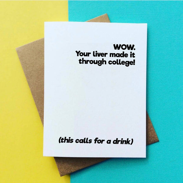 Top Hat and Monocle - Congrats to your Liver Funny Graduation Card