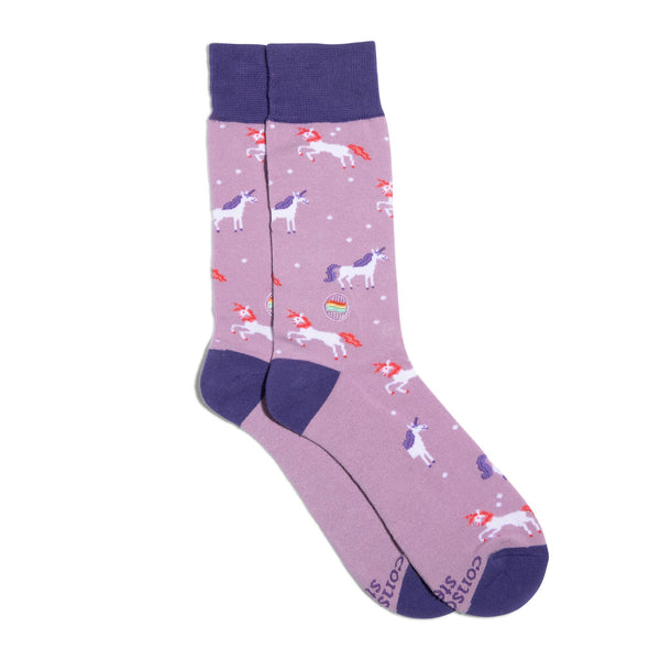 Conscious Step - Socks that Save LGBTQ Lives (Purple Unicorns)