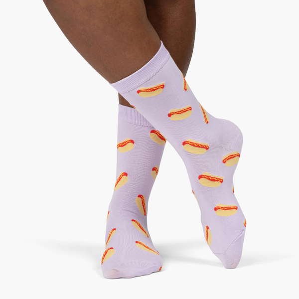 Jenny Lemons - Lavender Hot Dog Crew Socks