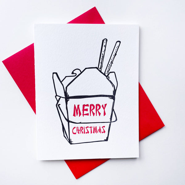 Steel Petal Press - Take Out Christmas - Funny Letterpress Holiday Card