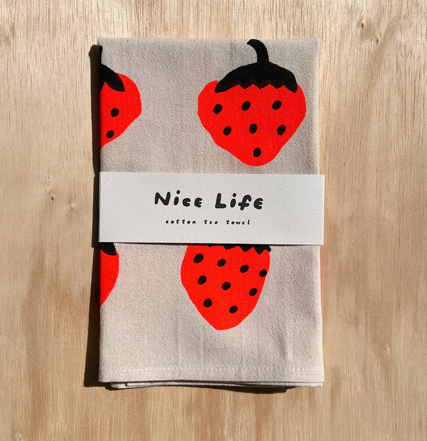 Nice life - Strawberry Tea Towel