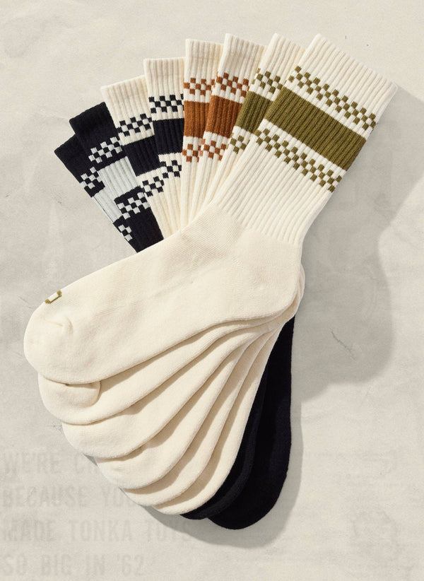 Weld Mfg. - Checkerboard Striped Crew Socks