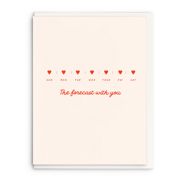 Dahlia Press - The Forecast - Letterpress Valentine Greeting Card