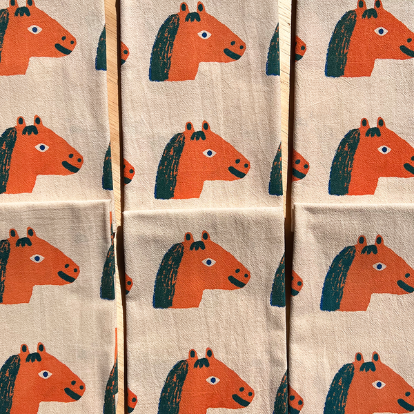 Nice life - Horse Cotton Tea Towel