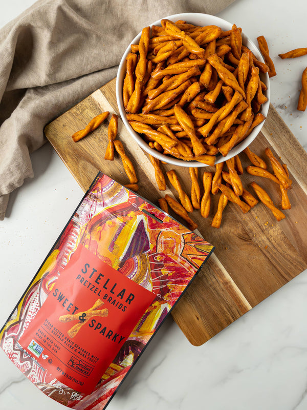 Stellar Snacks - Stellar Pretzel Braids - Sweet & Sparky - 5oz