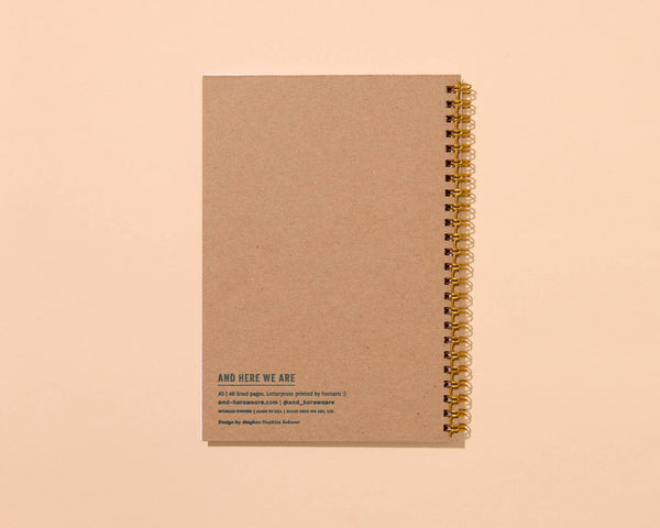 And Here We Are - Tomato Letterpress A5 Spiral Notebook - Made in USA - Foodie, Fruit, Vegetable, Garden, Cooking, Recipe Journal - Summer, Back to School, Dinner Party, Housewarming Gift - Stocking stuffer, Holiday, Gift Guide