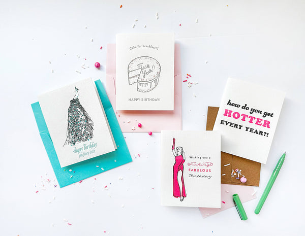 Steel Petal Press - Hotter Birthday - Letterpress Birthday Card
