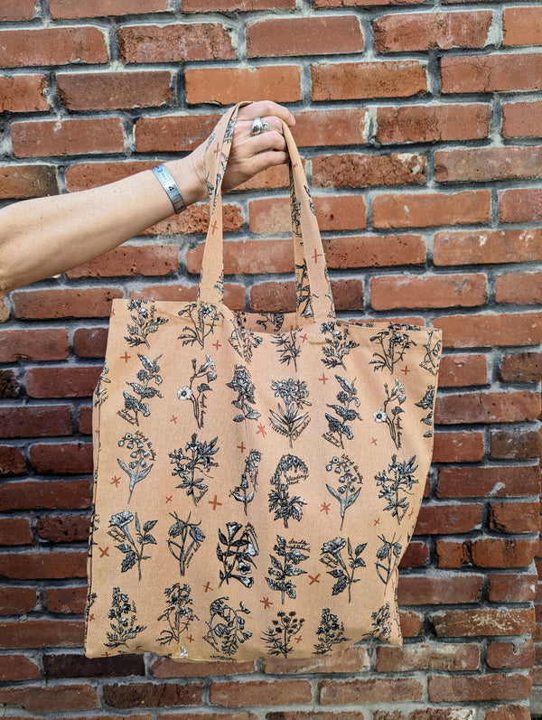 ilikesara | art + goods - Tote bag | fatal florals - pink poisonous flower canvas screenprinted tote