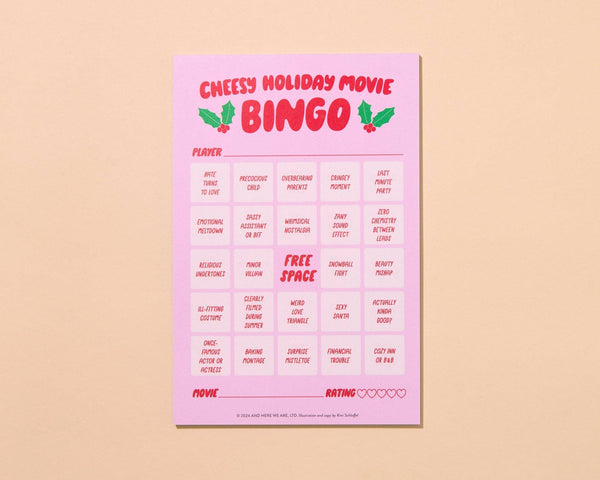 And Here We Are - Cheesy Movie Bingo - Cheesy Holiday - Stocking stuffer, Holiday, Gift Guide