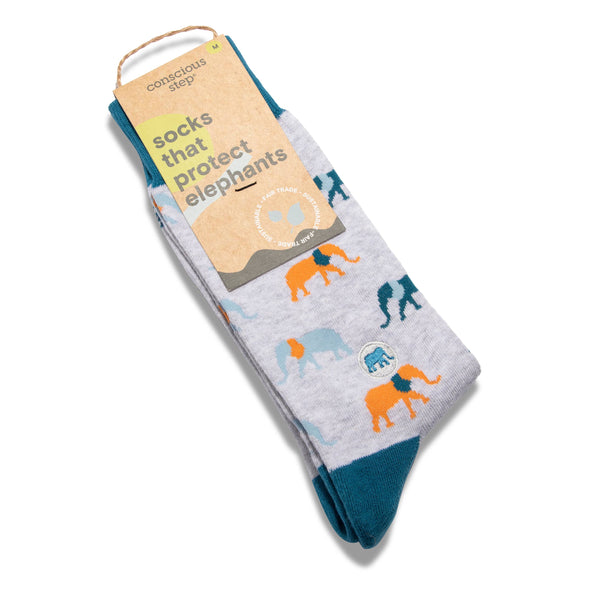 Conscious Step - Socks that Protect Elephants (Gray Elephants)