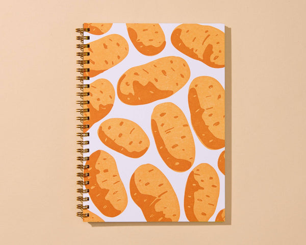 And Here We Are - Letterpress A5 Lined Spiral Notebook—Potato